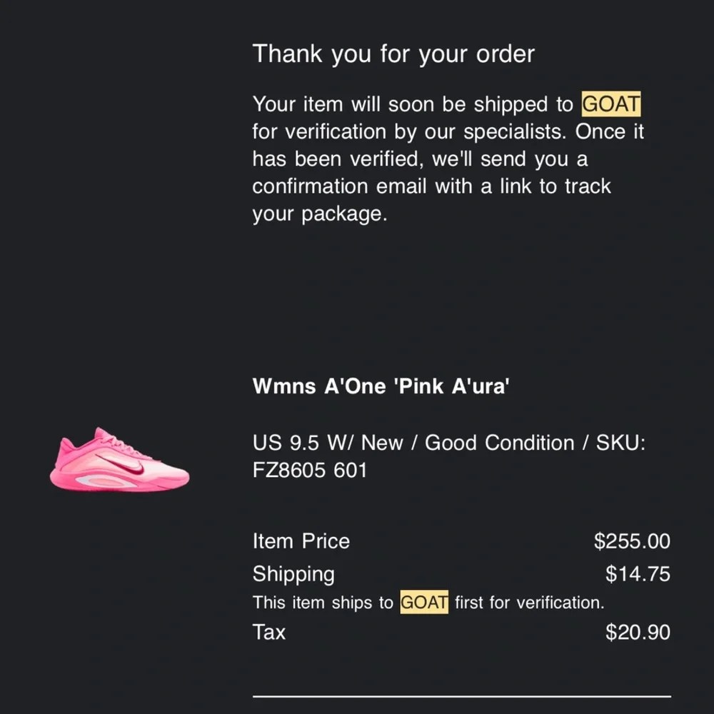 A'One 'Pink A'ura' Women’s Basketball Shoes A’ja Wilson Nike Size 9.5 BRAND NEW - Picture 2 of 3